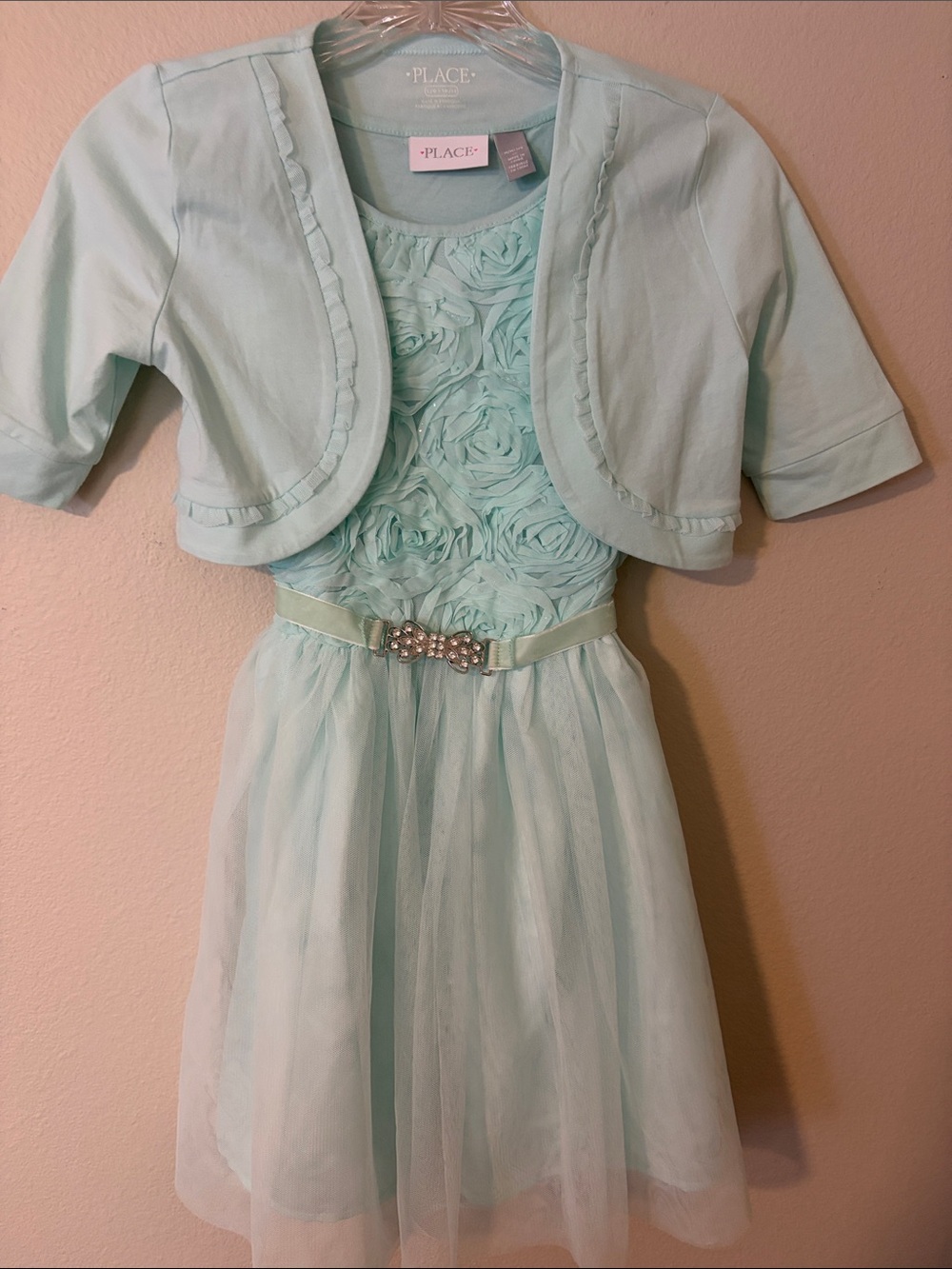 The Children's Place Light Mint Rosette Tulle Dress with Bolero